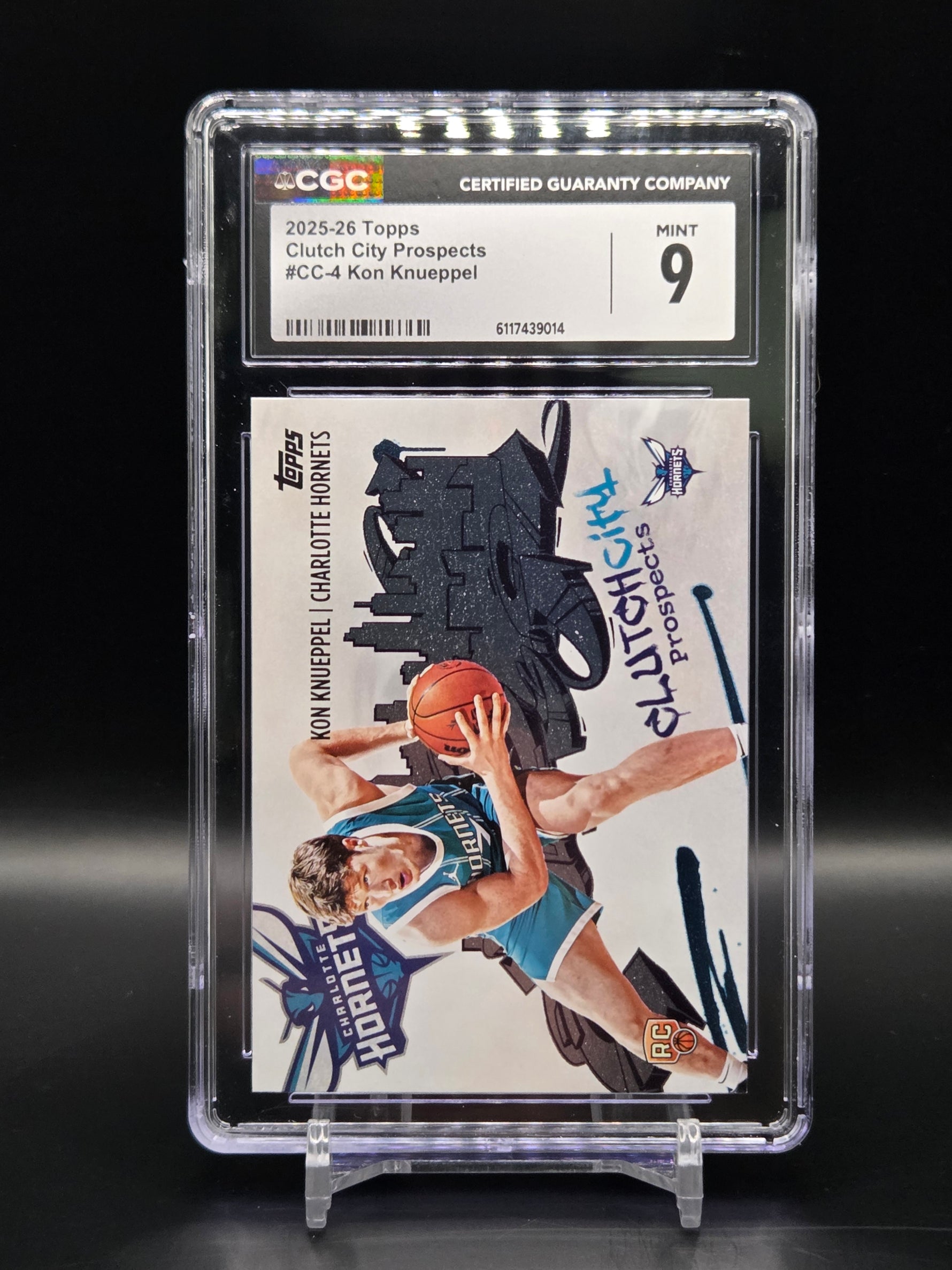 Kon Knueppel CHA Hornets RC Topps Clutch City Prospects #CC-4 - CGC 9