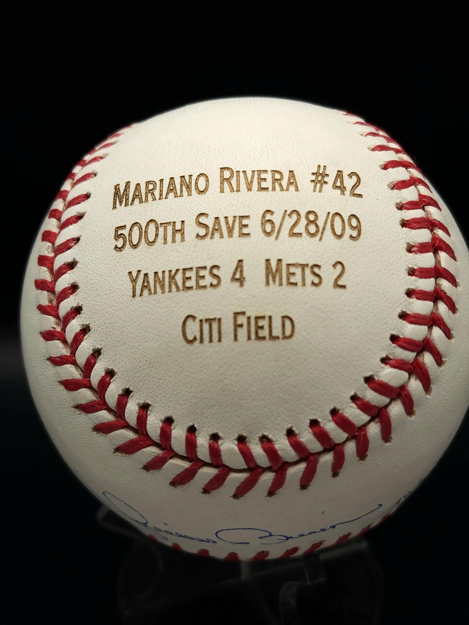 Mariano Rivera Signed Limited Edition Lazer Etched 500th Save Baseball /500