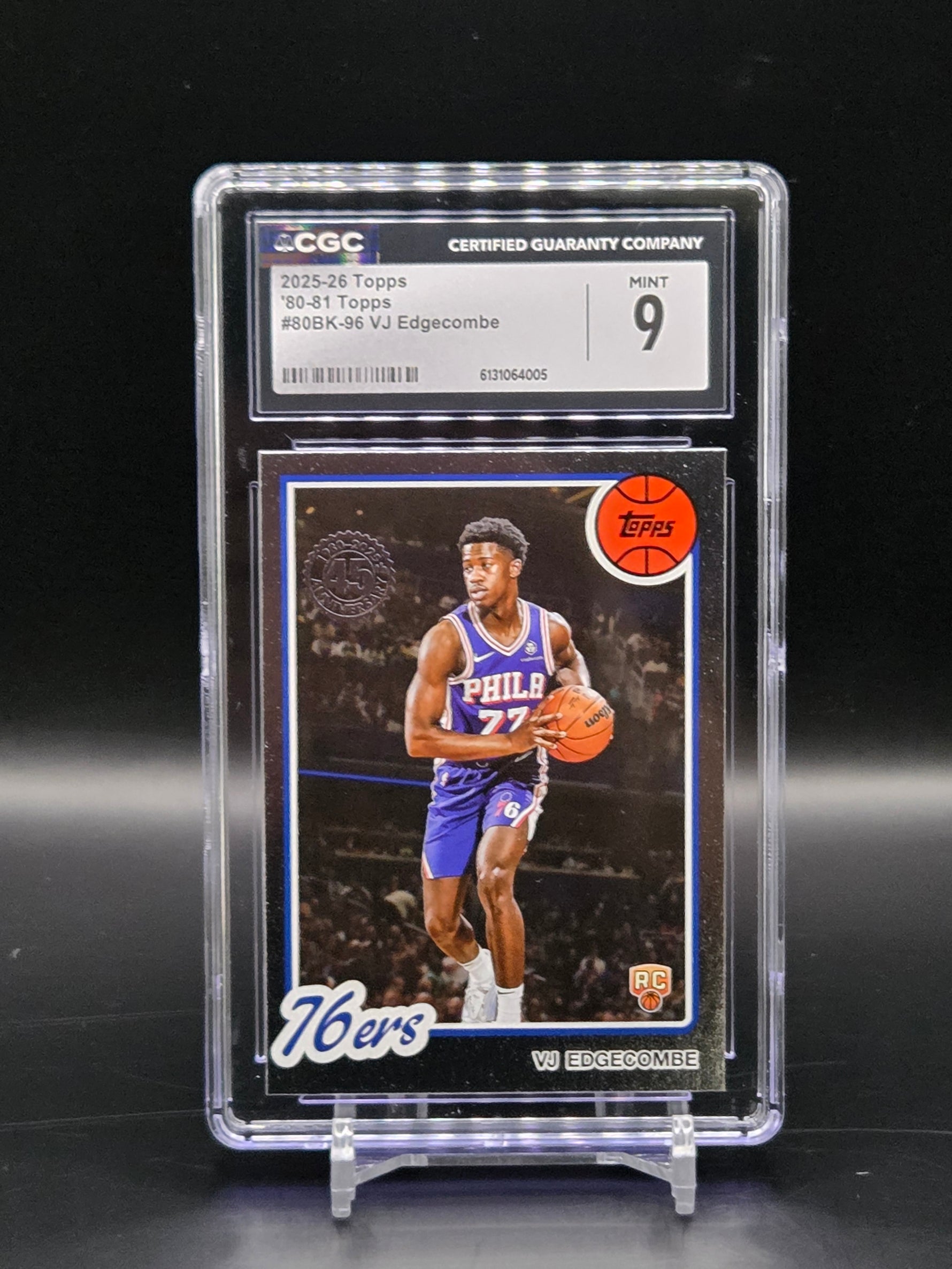 VJ Edgecombe Topps 2025-26 #80BK-96 35th Anniversary Philadelphia 76ers - Graded CGC 9