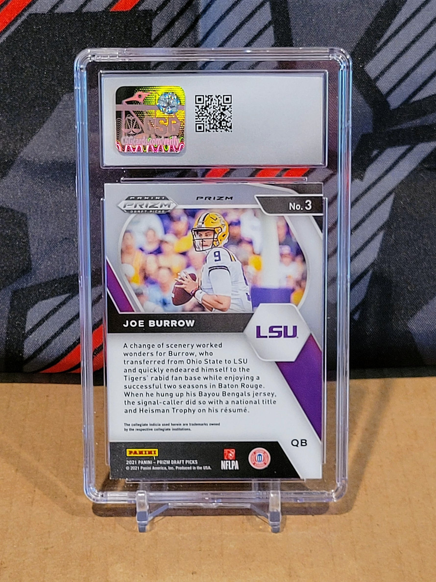 Joe Burrow Prizm Draft Picks Gold Cracked Ice - CSG 9.5 image 1