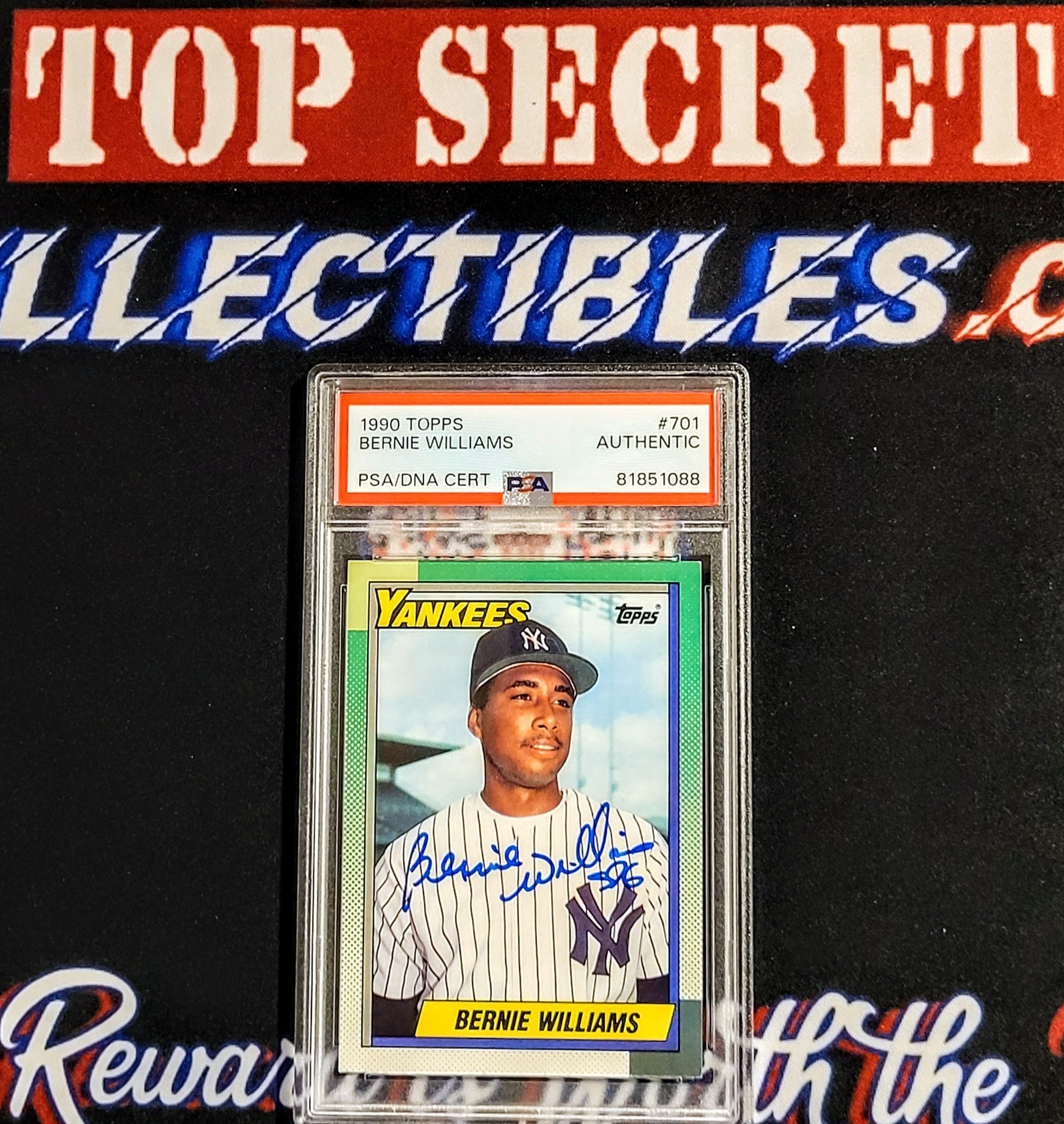 Bernie Williams Yankees Signed 1990 Topps #701 Rookie Card - PSA image 0