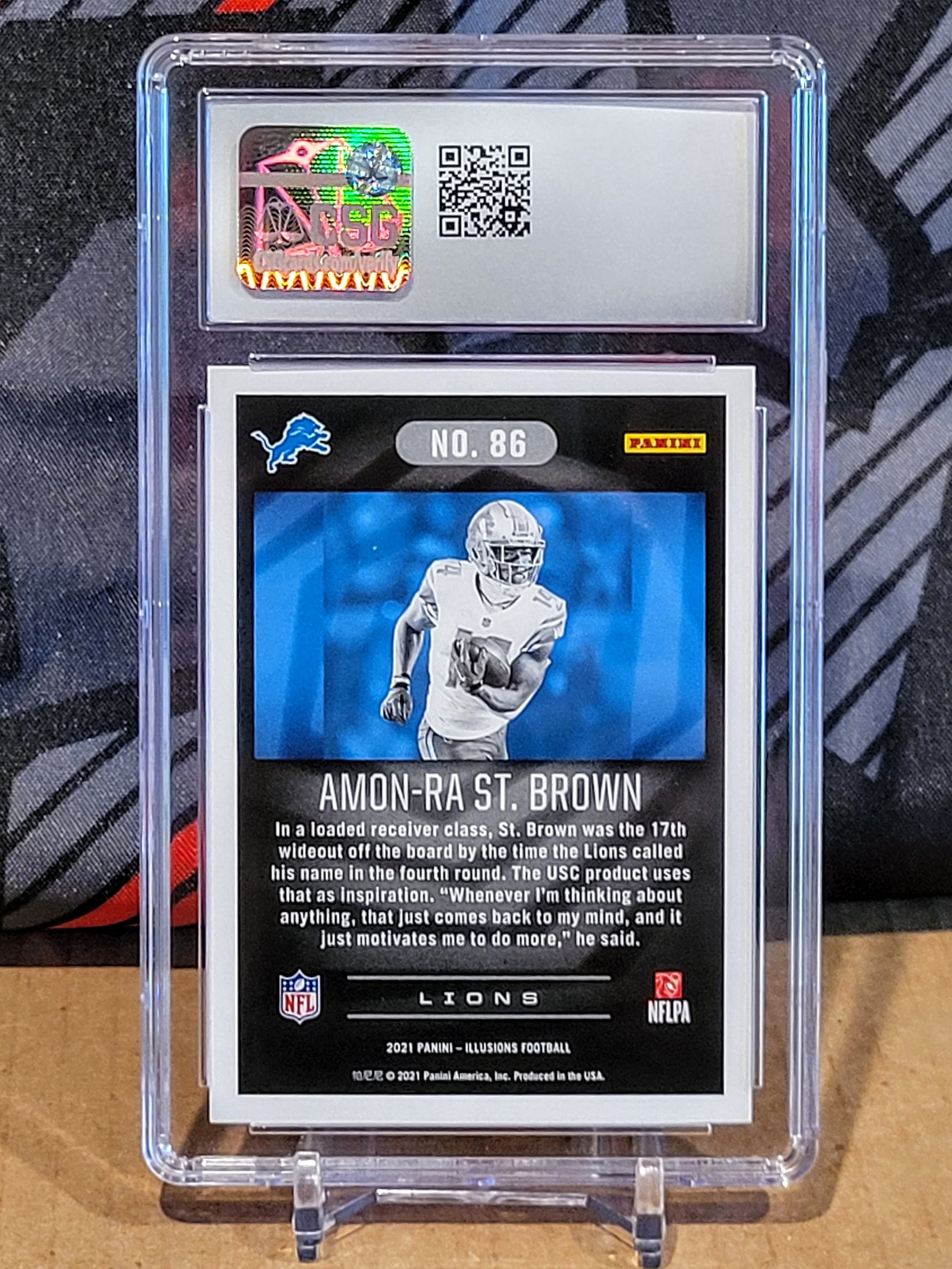 Amon-Ra St. Brown Lions Orange Illusions Rookie RC #86 - CSG 9.5 image 1