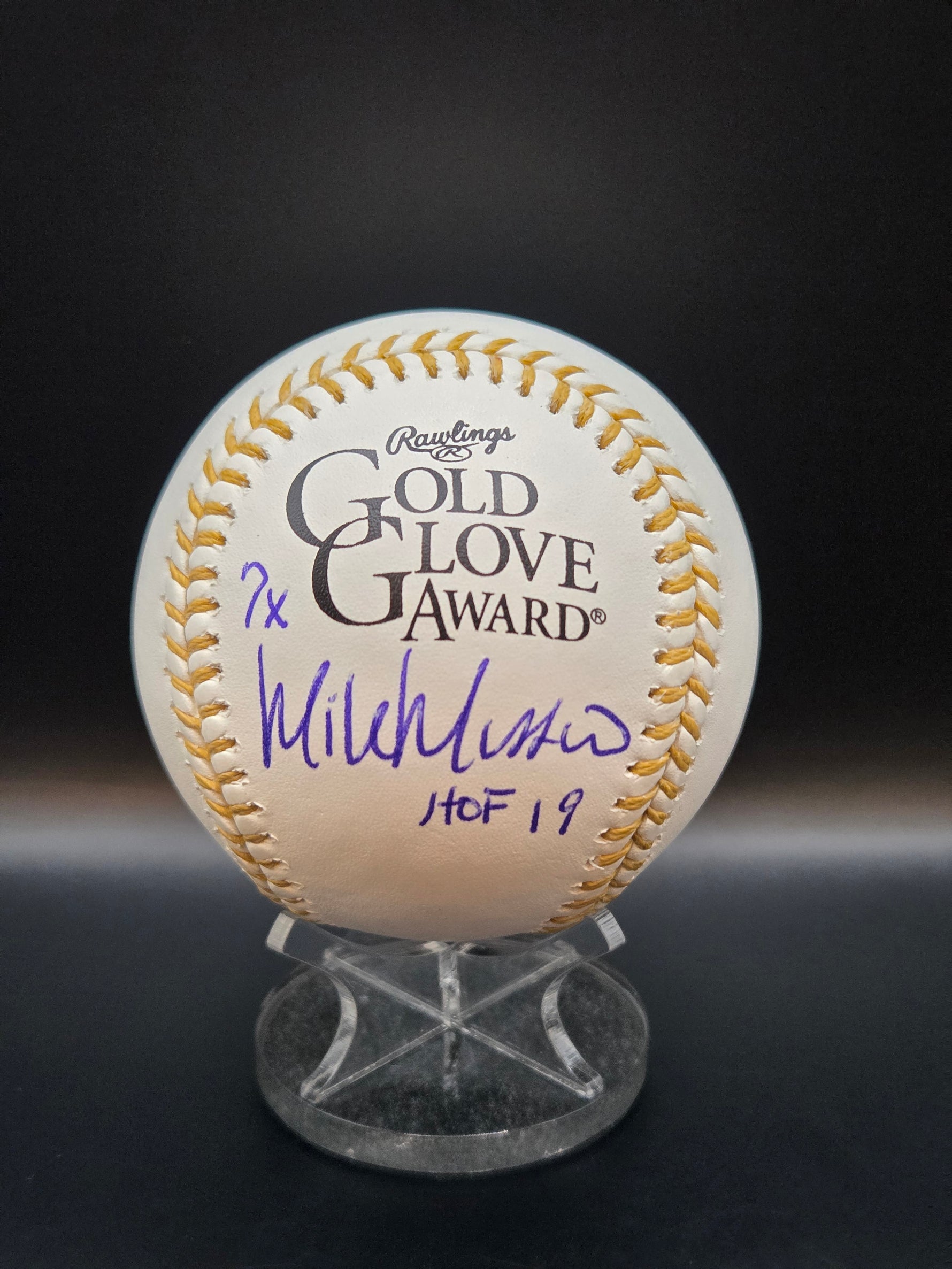 Mike Mussina NY Yankees - Gold Glove Logo Baseball with Inscriptions image 0