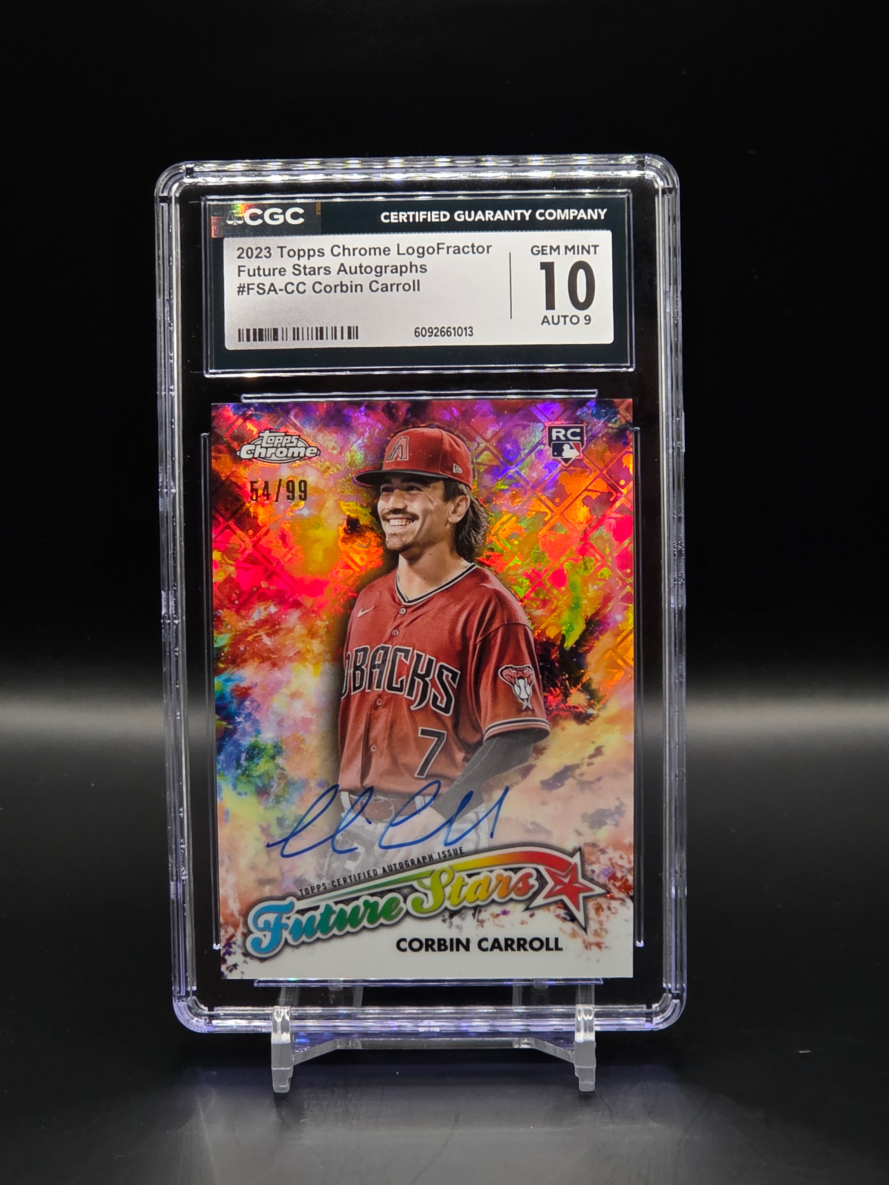 Corbin Carroll 2023 Topps Chrome Future Stars /99 RC #FSA-CC Diamondbacks CGC 10 image 0