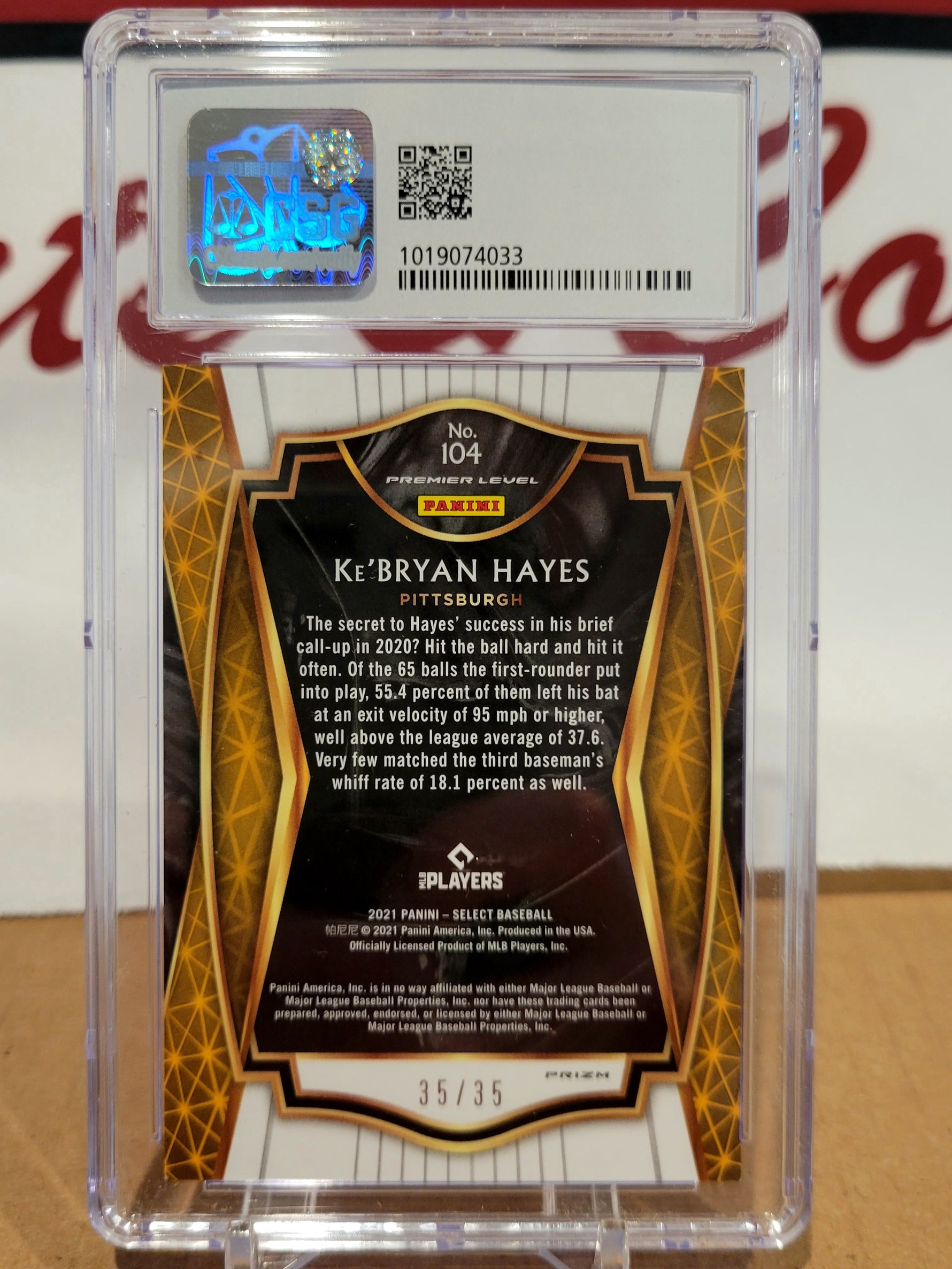 Ke'Bryan Hayes Carolina Blue Select RC /35 - CSG 9 image 1