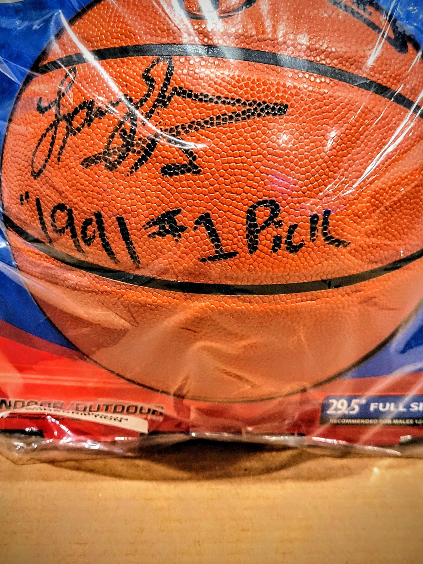 Larry Johnson Spalding Basketball w/Inscription - Knicks/ Hornets image 0