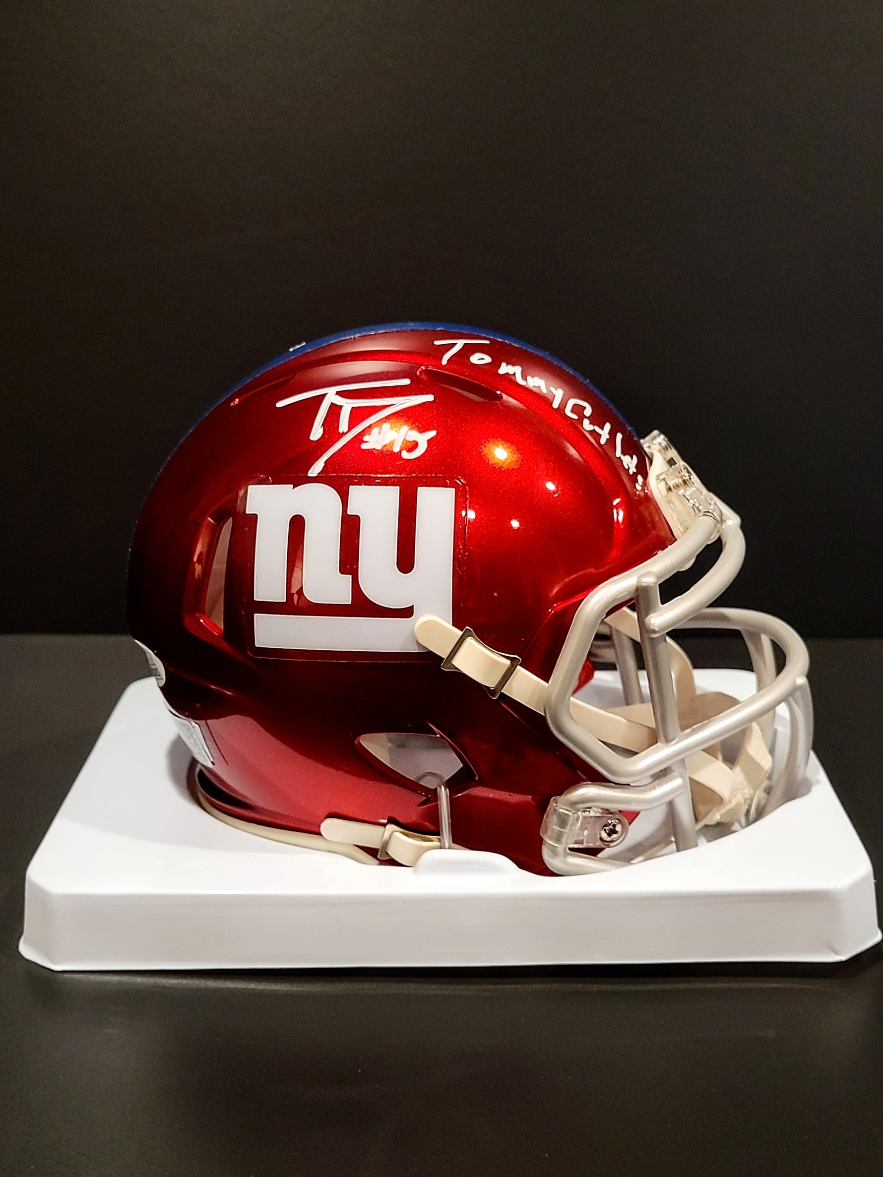 Tommy DeVito Signed/AUTO Giants Flash Mini Helmet with inscription - JSA COA image 0