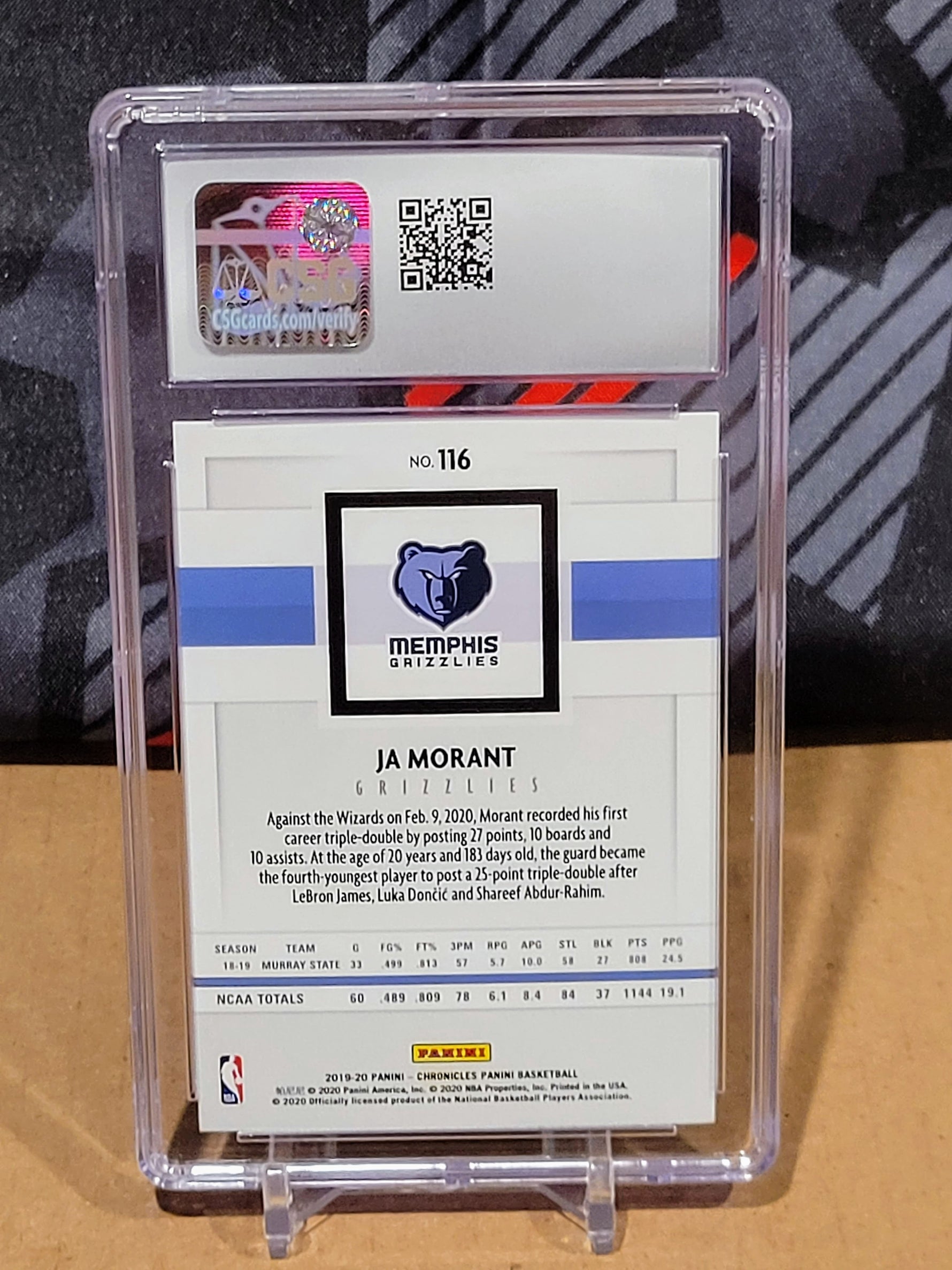 Ja Morant Panini Chronicles RC #119 - CSG 10 image 1