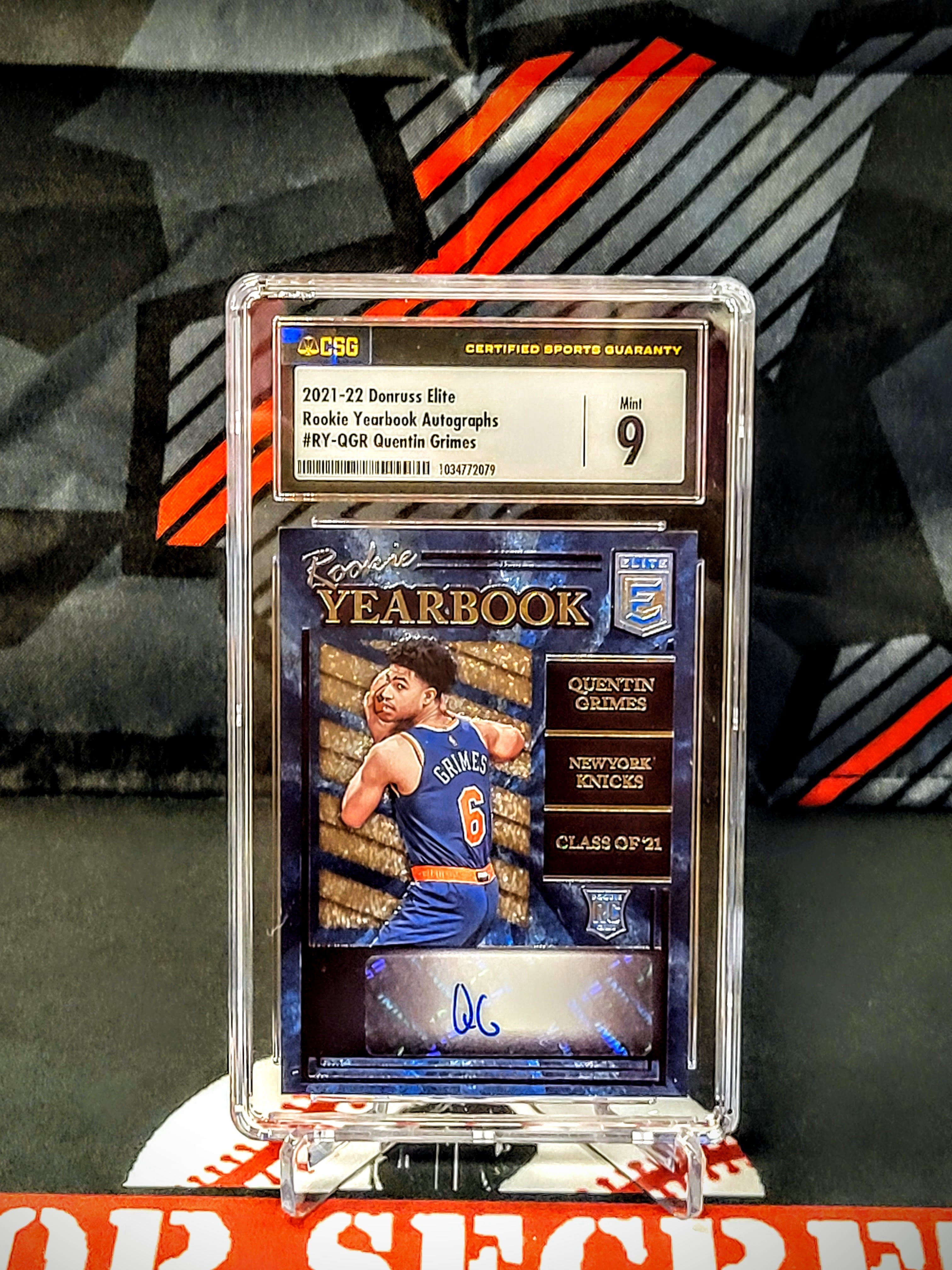 Quentin Grimes Knicks 2021-22 Elite Rookie Yearbook AUTO Graded - CSG 9/10 image 0