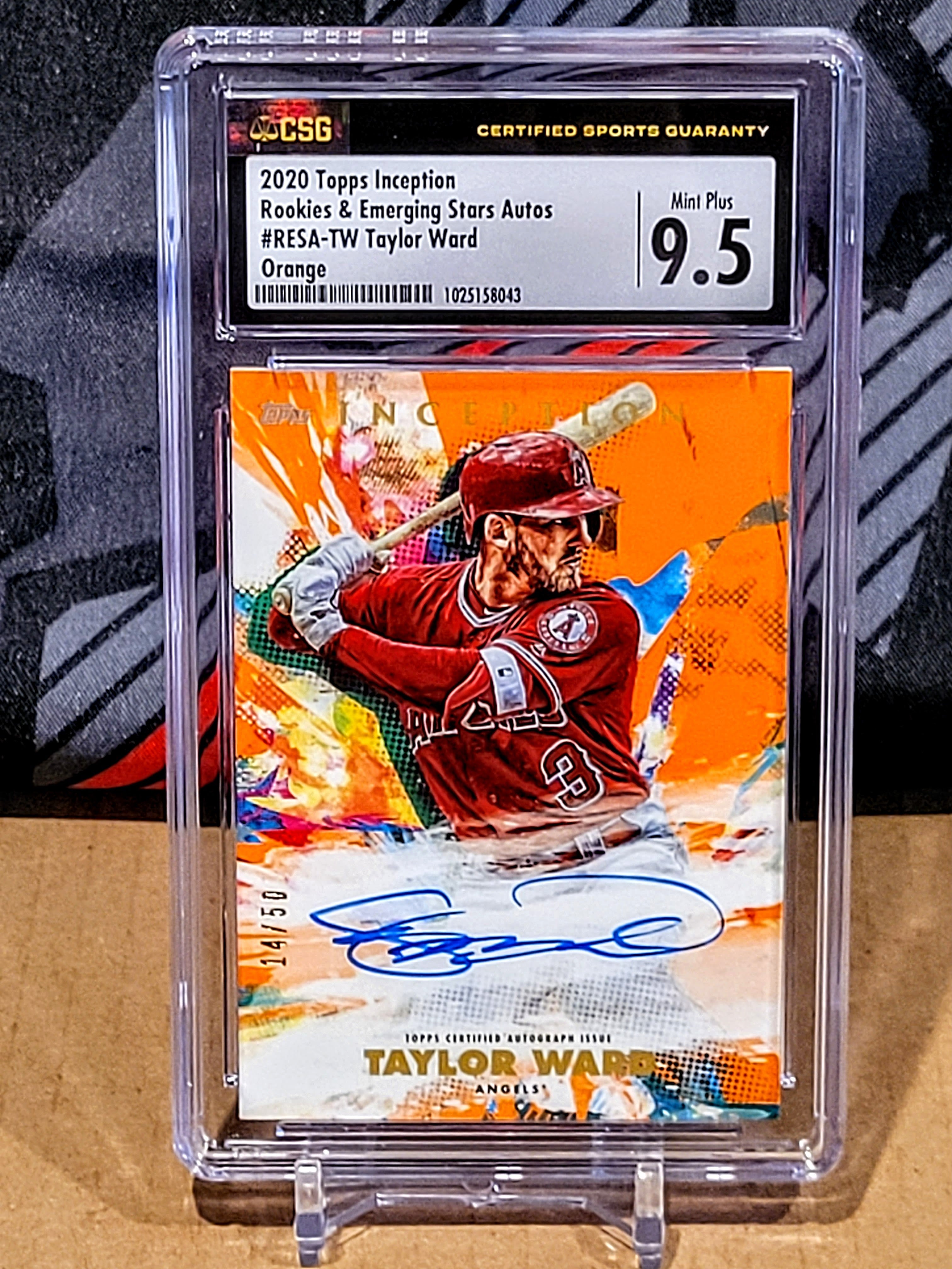 Taylor Ward Angels - Topps Inception Autographed Rookie Card Orange/50 - CSG 9.5 image 0