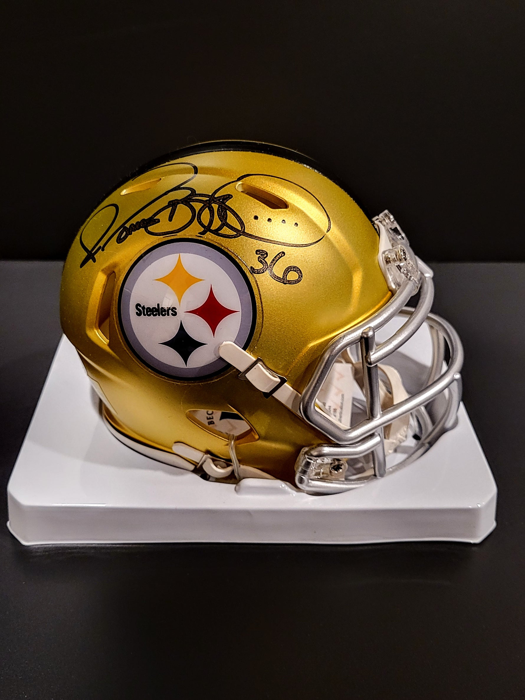 Jerome Bettis Signed/AUTO Steelers Flash Mini Helmet - Beckett COA image 0