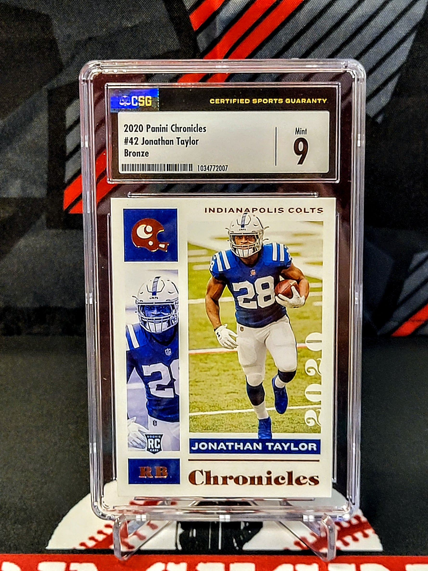 Jonathan Taylor Colts Chronicles RC #42 Bronze Graded - CSG 9 image 0