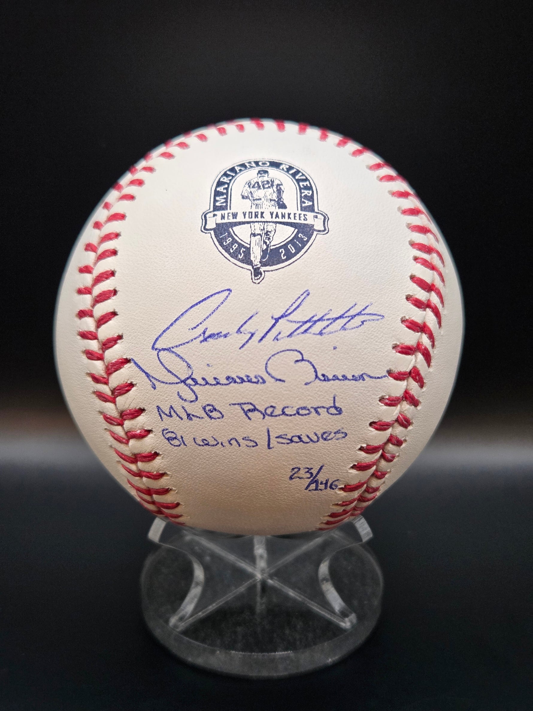 Andy Pettitte/ Mariano Rivera Limited Edition /146 Signed Logo OMLB - NY Yankees image 0
