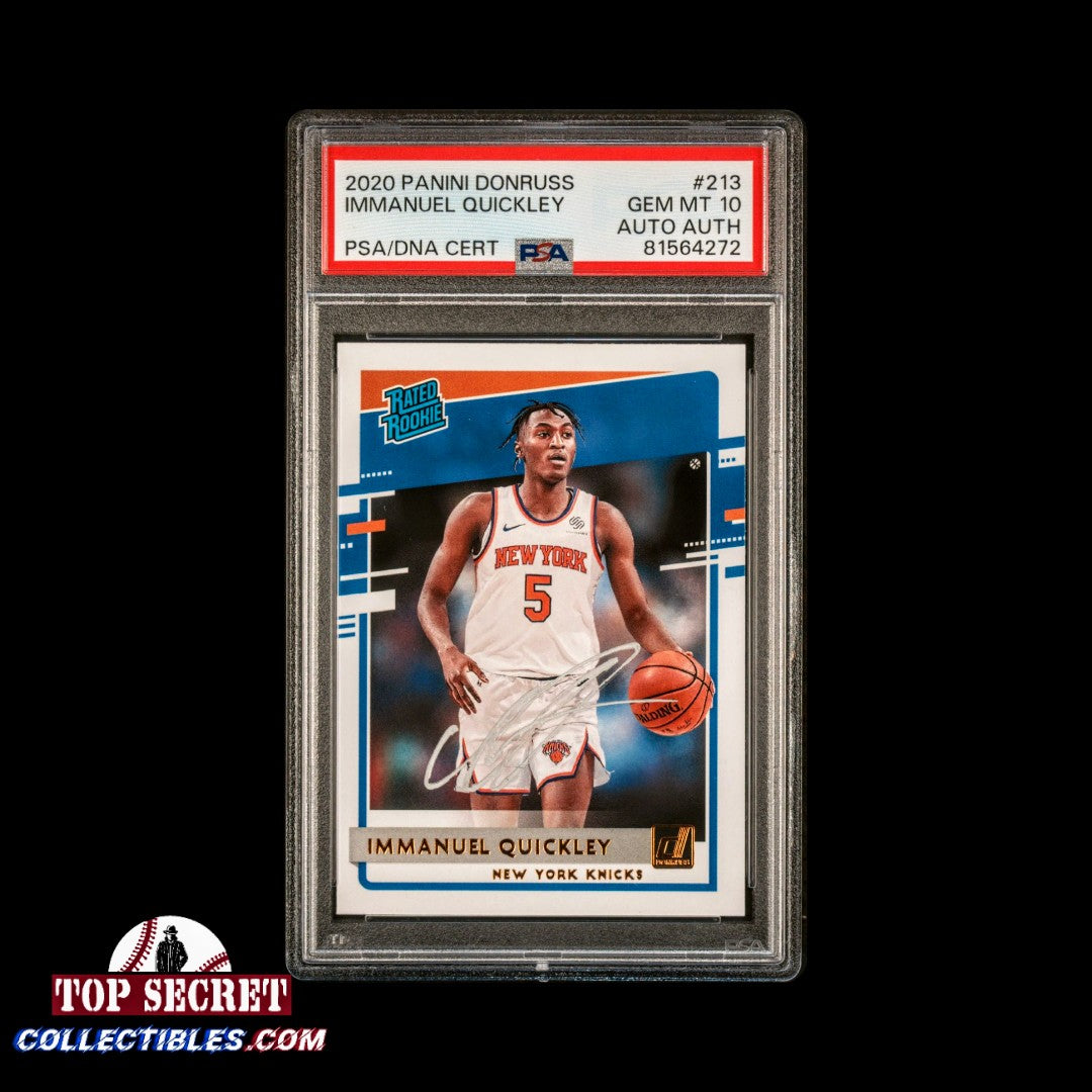 2020 Donruss Immanuel Quickley Rated Rookie #213 AUTO - Knicks/Raptors PSA 10 image 0