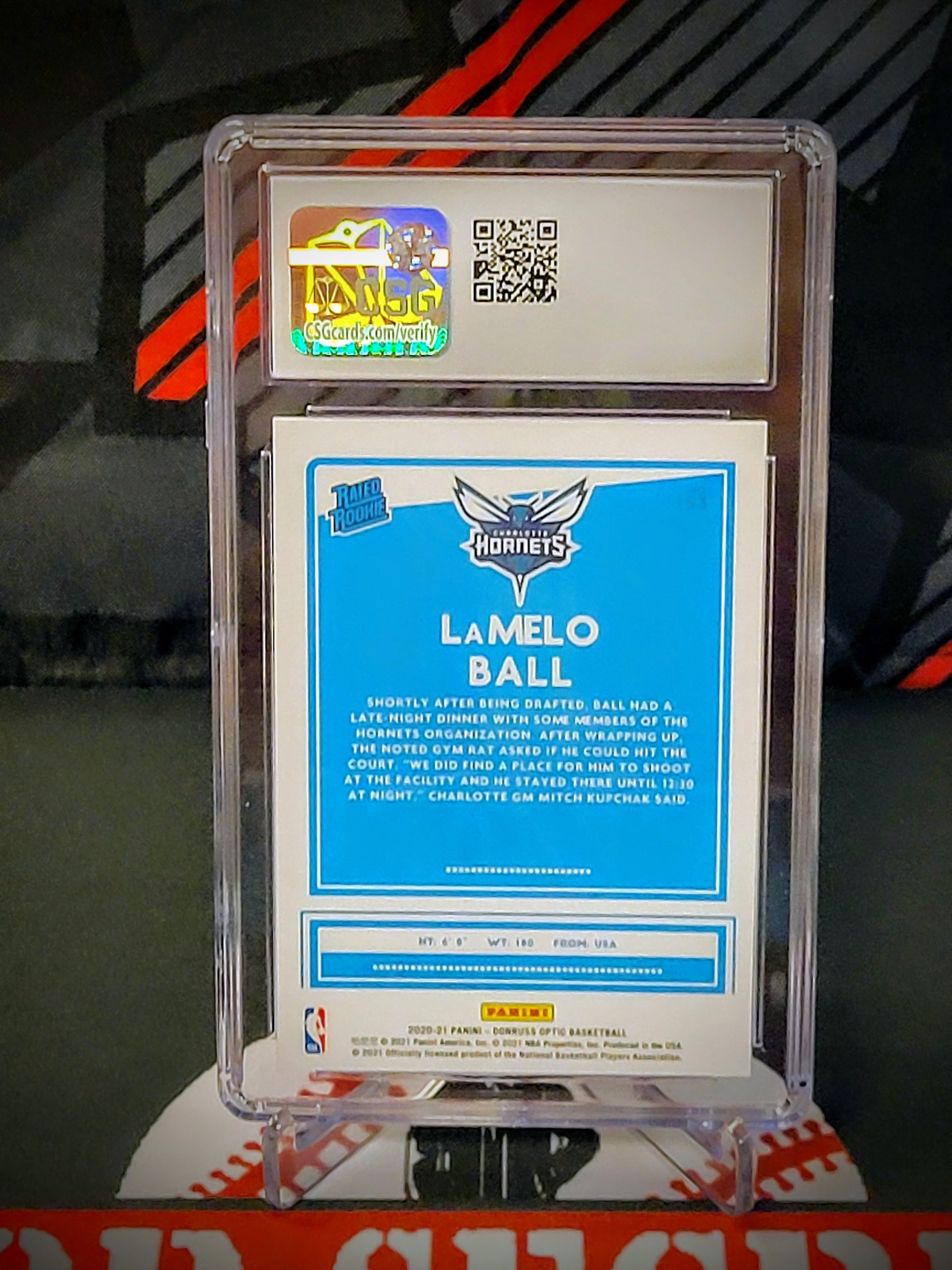 LaMelo Ball Hornets 2020-21 Optic Rated Rookie #153 Graded - CSG 8.5 image 1