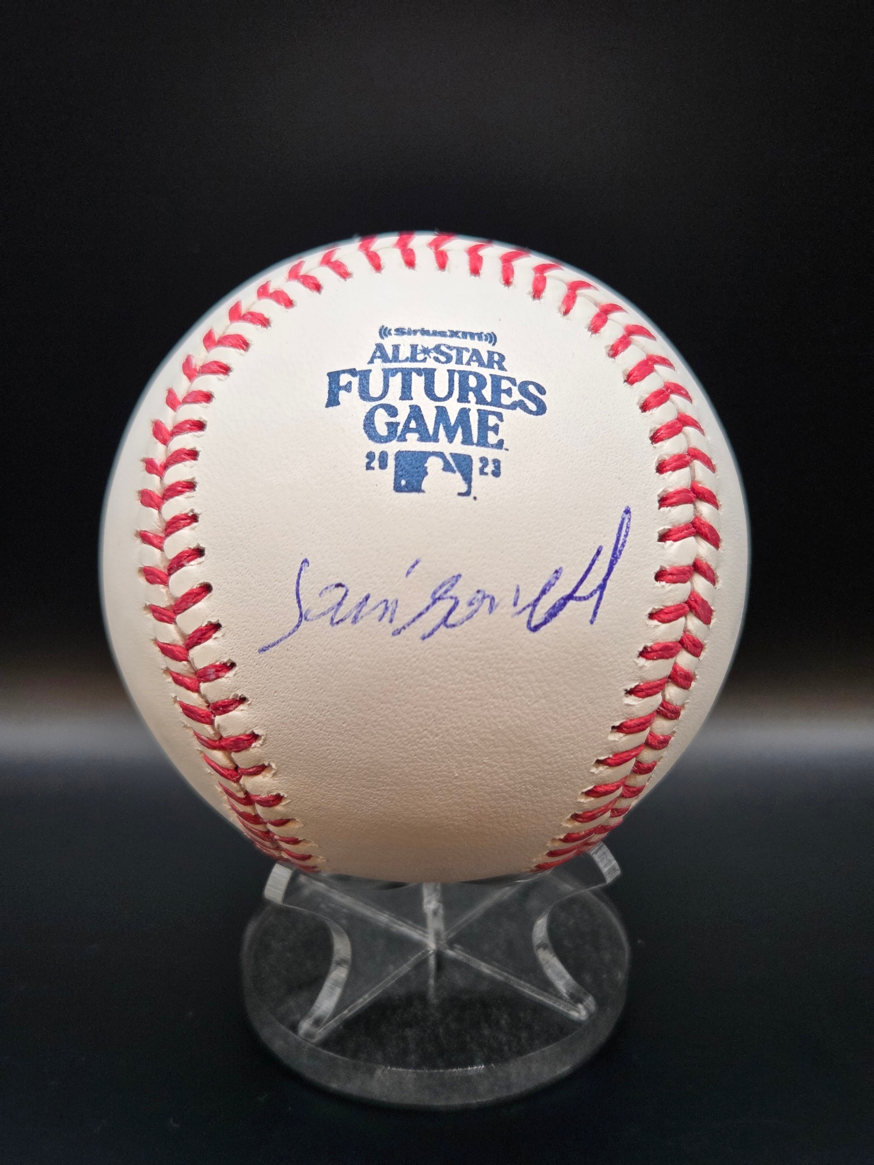 Jackson Chourio Signed/Auto 2023 Futures Game Logo Baseball - MIL Brewers image 0