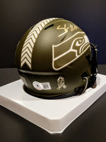 Shaun Alexander Signed/AUTO Seahawks STS Mini Helmet - Beckett COA image 1