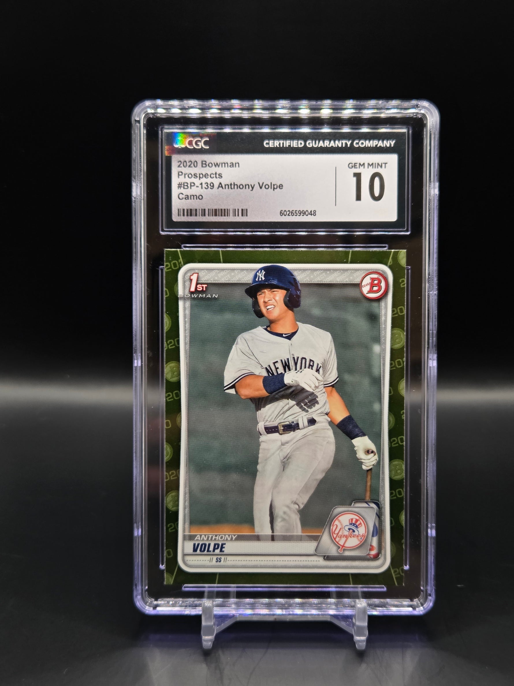 Anthony Volpe NY Yankees 2020 1st Bowman Camo #BCP-139 - Graded 10 image 0