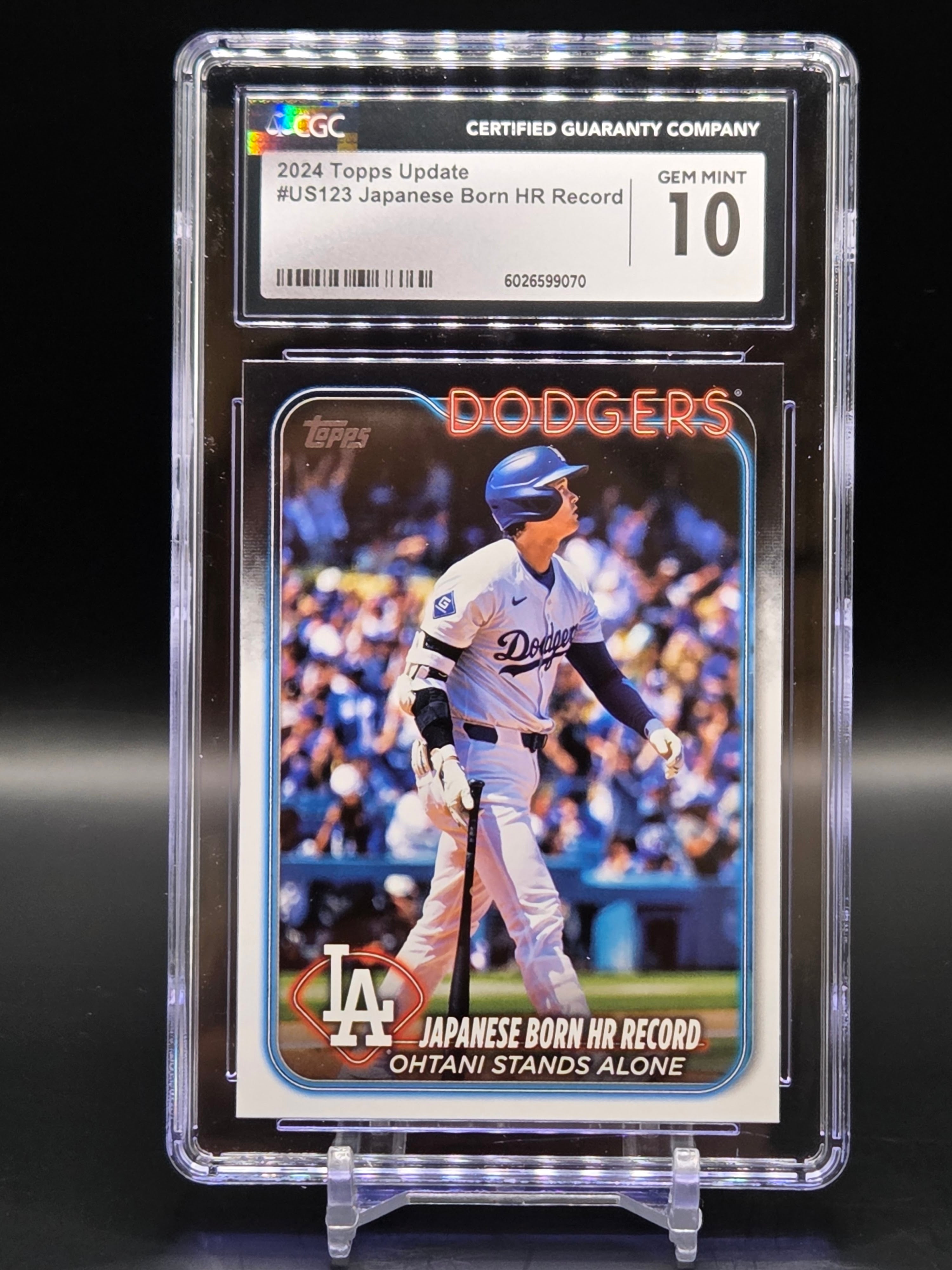 Shohei Ohtani Dodgers Topps Japanese HR Record #US123 - Graded CGC 10 image 0