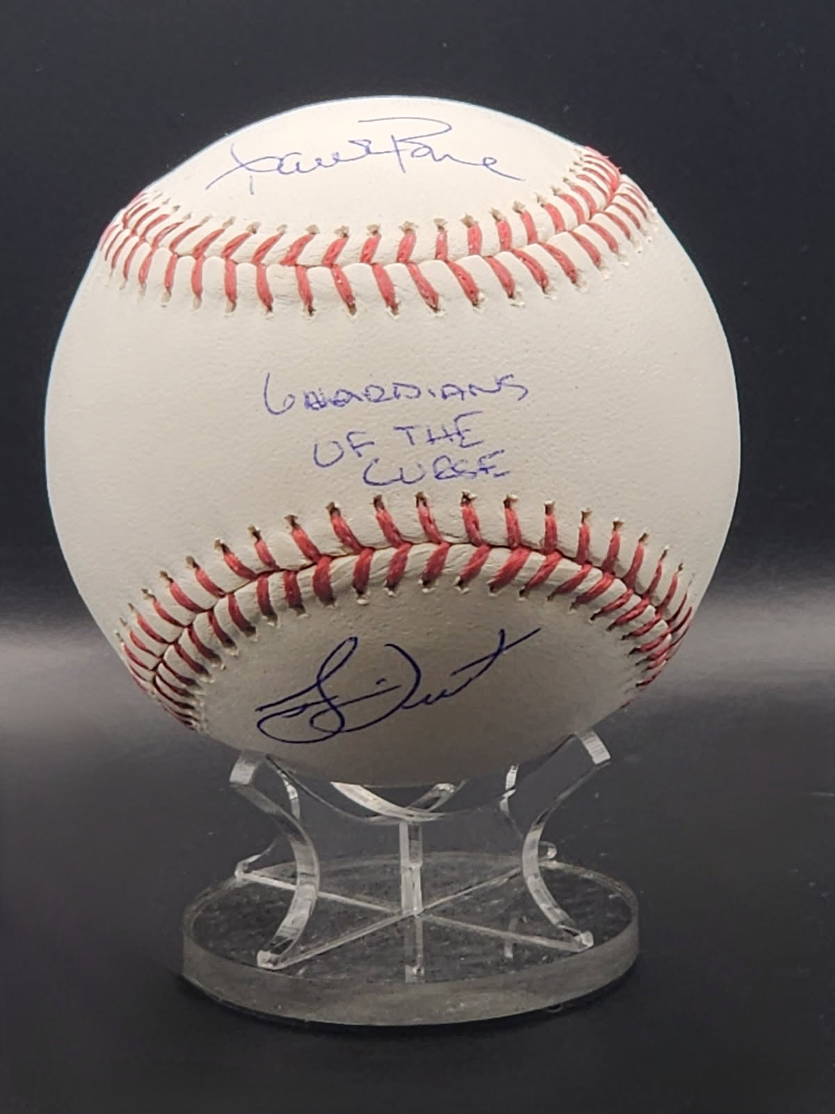 Bucky Dent/ Aaron Boone NY Yankees Signed "Guardians of the Curse" OMLB Baseball image 0