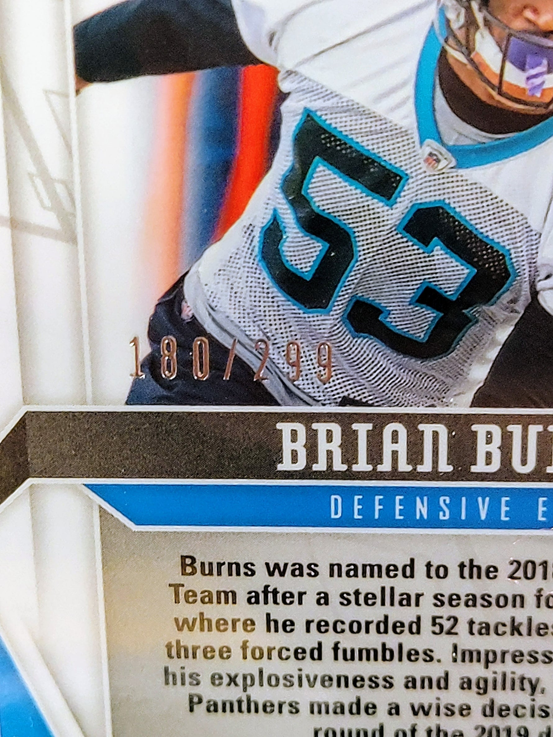 Brian Burns Panthers Giants #157 Phoenix RC Red /299 Graded - CSG 9.5 image 1