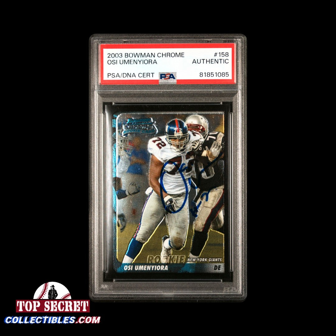 Osi Umenyiora 2003 Bowman Chrome RC #158 Giants AUTO - PSA image 0